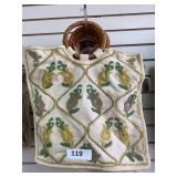 8 - Kashmiri handbags with crewel decoration, yellow, brown and green floral