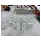 4 tumblers :  3 are by Lenox that match and one is by Godinger and Christmas ornaments