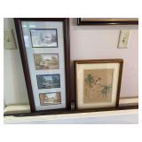 Framed Asian style picture of bird, framed 3 season picture