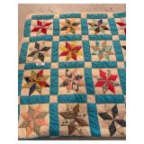 Hand quilt Star quilt pattern, 78” x 88”