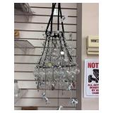 Clear plastic Christmas bulb chandelier with rubber silver painted safari animals