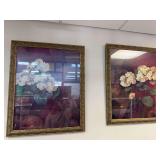 Pair of large gold framed pictures 25” x 31”