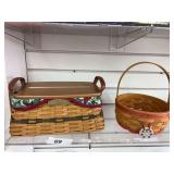 Longaberger “Christmas Collection “ 2002 Edition Traditions Basket with slotted lid and 1998 Longaberger  Mothers Day Basket