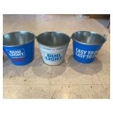 6 Tin ice buckets