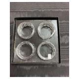 Set of 4 Fostoria crystal napkin rings