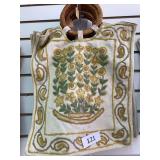 4 - Kashmiri handbags with crewel decoration, yellow, tan and green floral