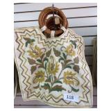 8 - Kashmiri handbags with crewel decoration, yellow, brown and green floral