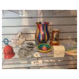 Assorted Knick Knacks, hangers, curtain rods, lei