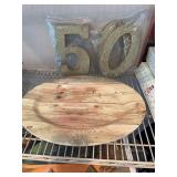 Plastic tray, glittered block numbers (2)5’s and (2)0’s