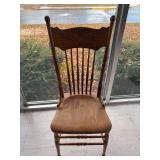 4 Oak Pressed Back Chairs