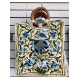 4 - Kashmiri handbags with crewel decoration, blue and green floral