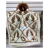 10 - Kashmiri handbags with crewel decoration, brown and beige floral