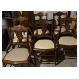 6 Burl Walnut Chairs