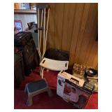 Seat massager, bath seat, fan, crutches