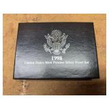 1998 US mint premier silver proof set in box￼