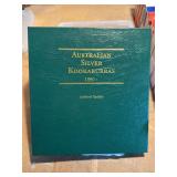 4 Australian silver kookaburra coins in book