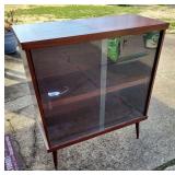 Vintage MCM Glass Front Display Cabinet  35½ x 40 x 15½
