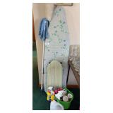 Ironing board, table top ironing board, iron, used cleaning supplies, 1 pound weights