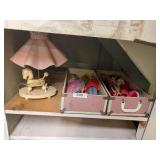 Dolls & case, poodle lamp