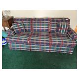 3 cushion Sealy plaid sofa