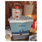 2 coolers, water jug
