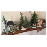 3 Dept 56 houses and accessories, 3 trees