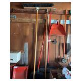 Brooms , shovel and yard tools , axe
