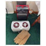 Homedics foot massager, Easy Home heater, board, leather gloves