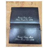 Two 1998 US mint silver proof sets