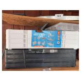 2 sets of plastic shelves