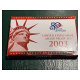 2003 United States mint silver proof set in box