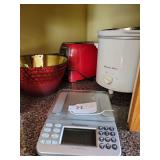 Weight Watchers Scale, Proctor Silex Crockpot,  Black & Decker Toaster, Red Decorative Bowl