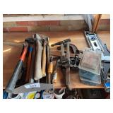 Hammers, levels, clamps, misc