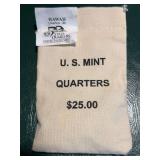 Unopened bag US mint quarters Hawaii D $25