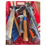 Hammers, tape measure, brush