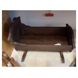 Wooden rocking doll crib , wooden doll rocker and wooden doll swing
