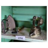 Vintage  Sad Irons, pump