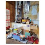Tools, Vise, Saws, 3-Drawer Cabinet w/Contents, misc