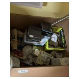 Box of electrical supplies & hardware