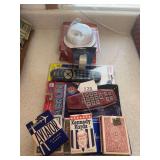 2 first alert smoke detectors , 3 outlet wall tap, universal remote , Merlin and card sets