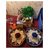 2 sombrero’s, fall and Easter decor, misc