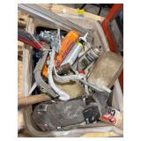 Paint rollers, steel wool, paint, caulking