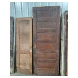 3 wood doors 78' x 23' & 2 - 90' x 34'