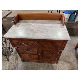 Antique Marble top wash stand with carving
