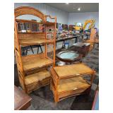 Wicker side table, wicker shelf
