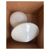 4 vintage milk glass wall mount light shades