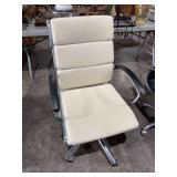 Rolling adjustable height office chair with chrome legs