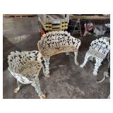 3 pc painted wrought iron settee