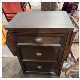 3 drawer telephone cabinet with drop leaf side and side magazine holder