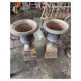 Pair of wrought iron planters